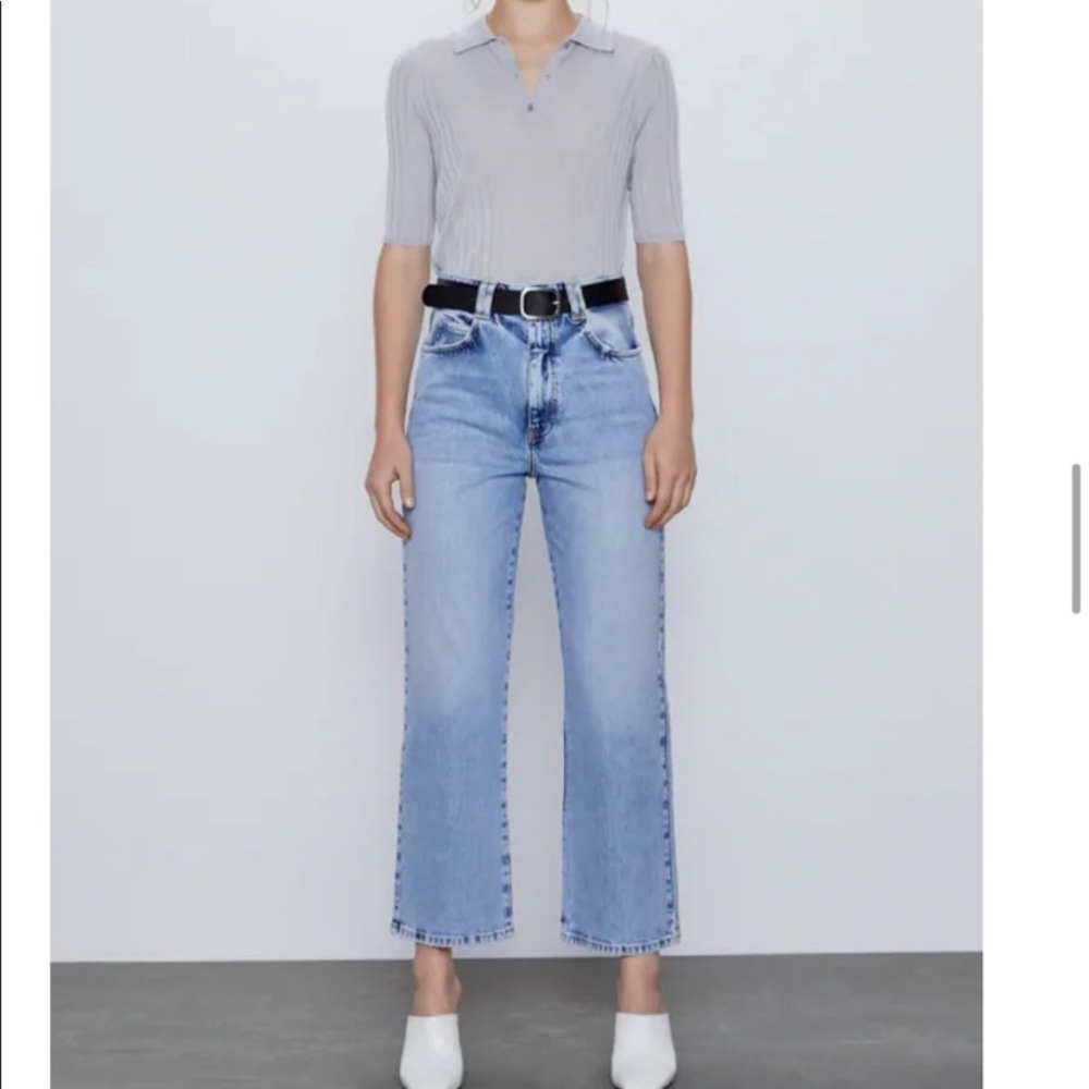 Zara wide leg denim jeans